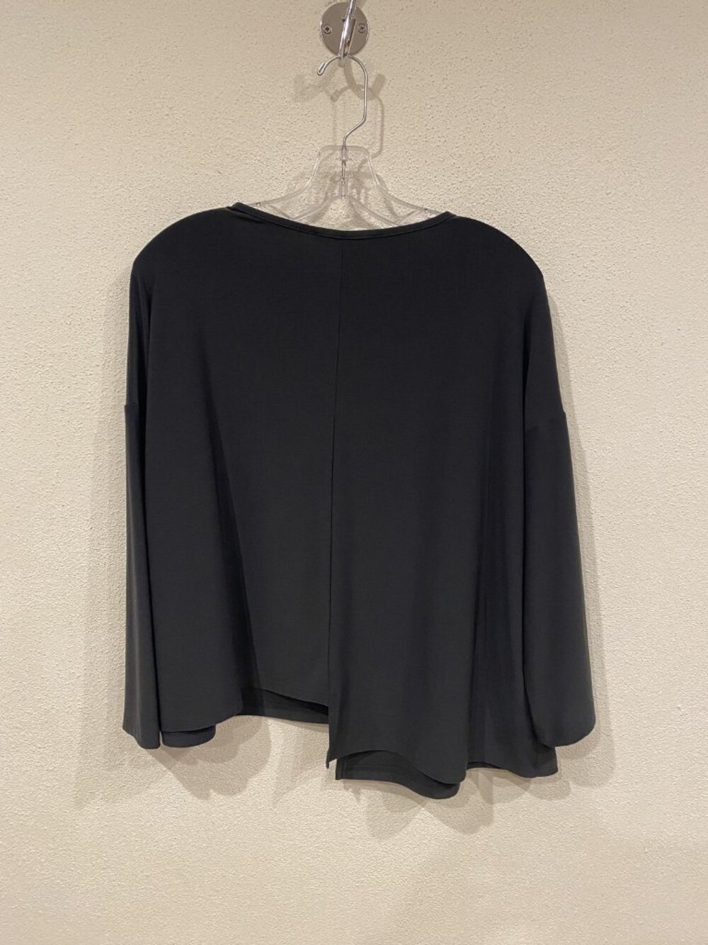 Sympli Etch Tunic Shirt Womens 8 Black Jersey V Neck Long Sleeve Asymmetrical - Picture 4 of 4